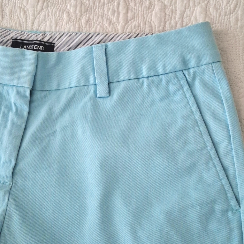 Lands End 6 Pale Turquoise Shorts Canvas Chino Cargo - Picture 4 of 6